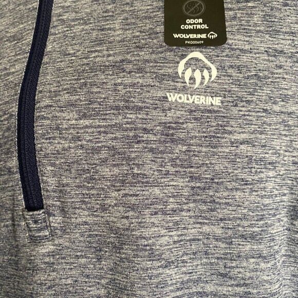 Wolverine Men's Sweatshirts Navy Heather 1/2 Zip Size Small,Outdoor,Sweater New - Picture 11 of 16